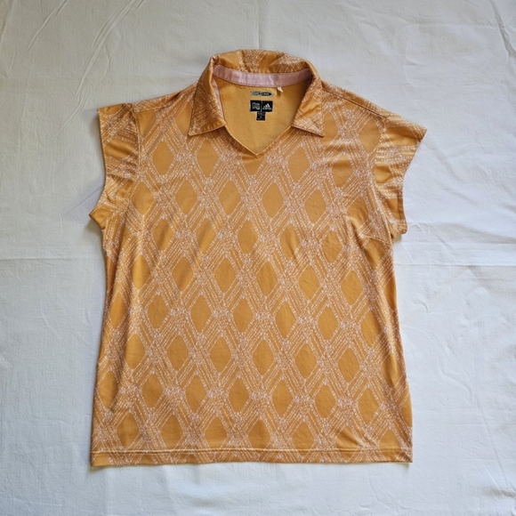 Adidas Climacool Golf Tennis Yellow Vacation Tropical Collared Athletic Shirt XL - Picture 1 of 7